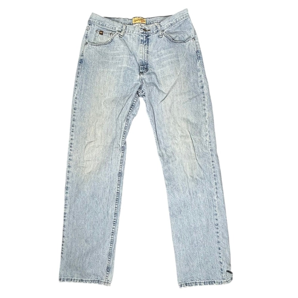 Wrangler‎ 20X #33MWXBF Mens 33X34 Light Wash Straight Leg Jeans Distressed